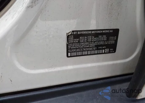 2019 BMW X6 Sdrive35I из США, поврежденный, VIN 5UXKU0C57K0H98781